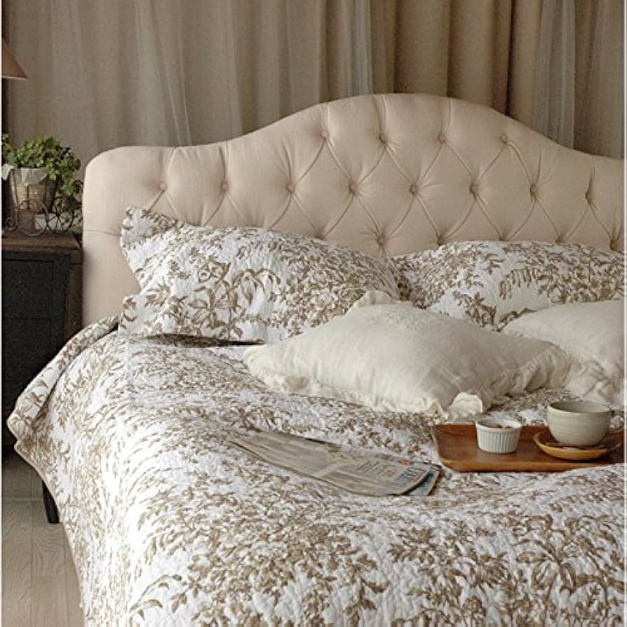 Amazon｜ローラアシュレイ ベッドカバー ベージュフラワー ベッド