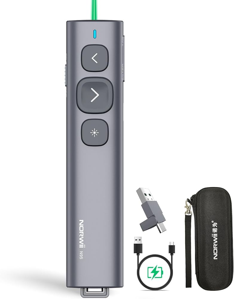 Amazon.com: Norwii N95 Presentation Clicker with USB-A&C Receiver