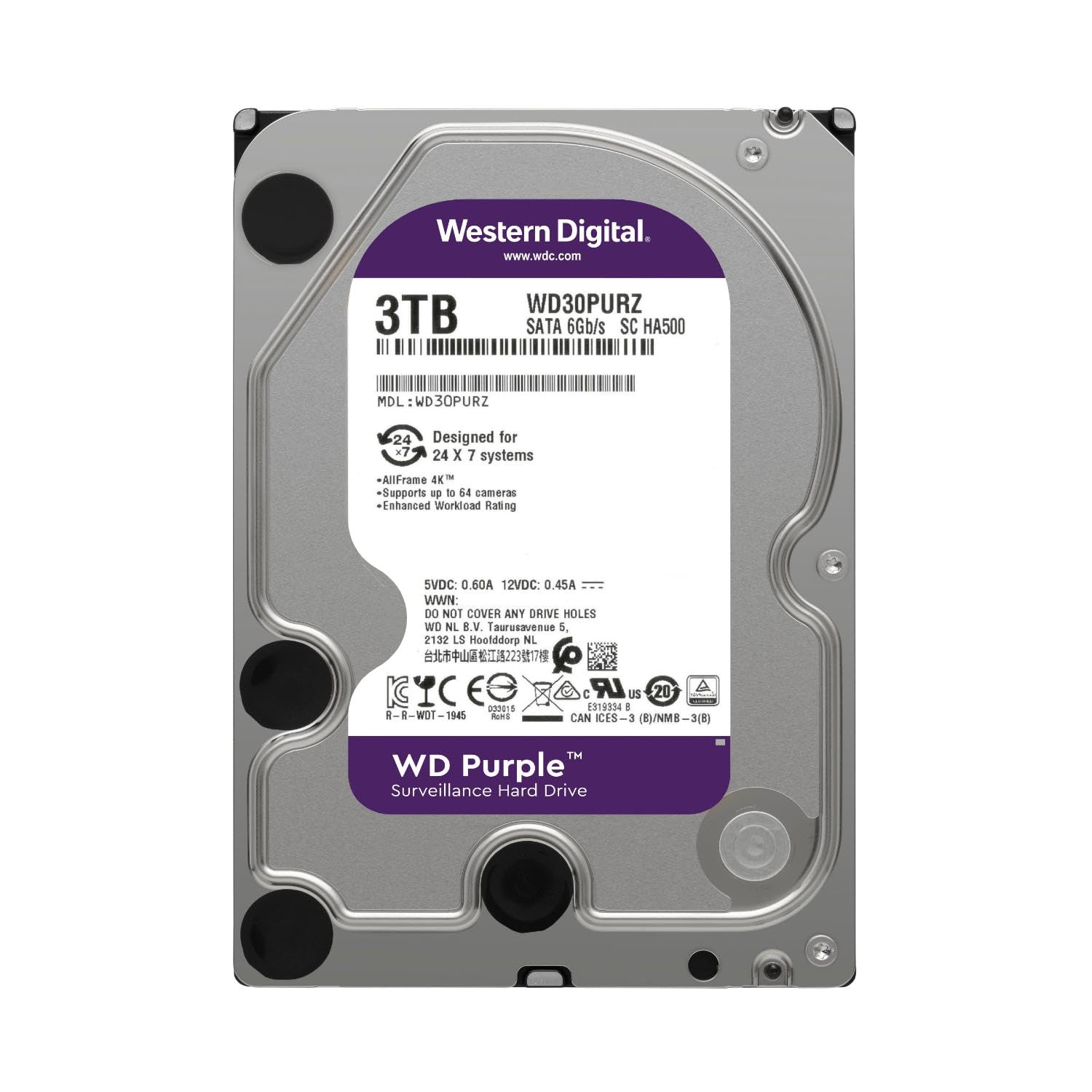 Amazon.com: Western Digital 3TB WD Purple Surveillance Internal