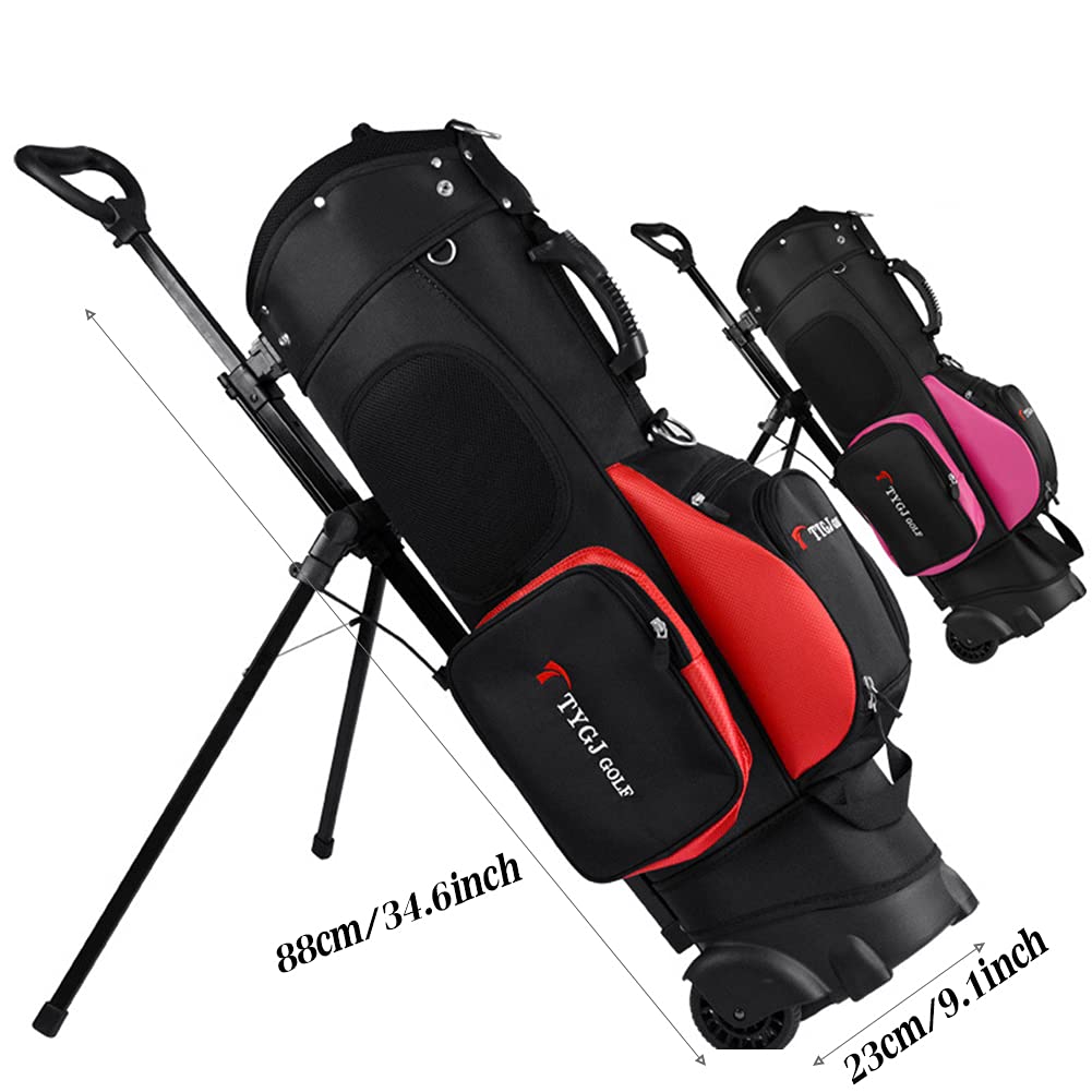 Amazon.com: ACXZ Golf Stand Carry Bag with Wheels, Golf Cart