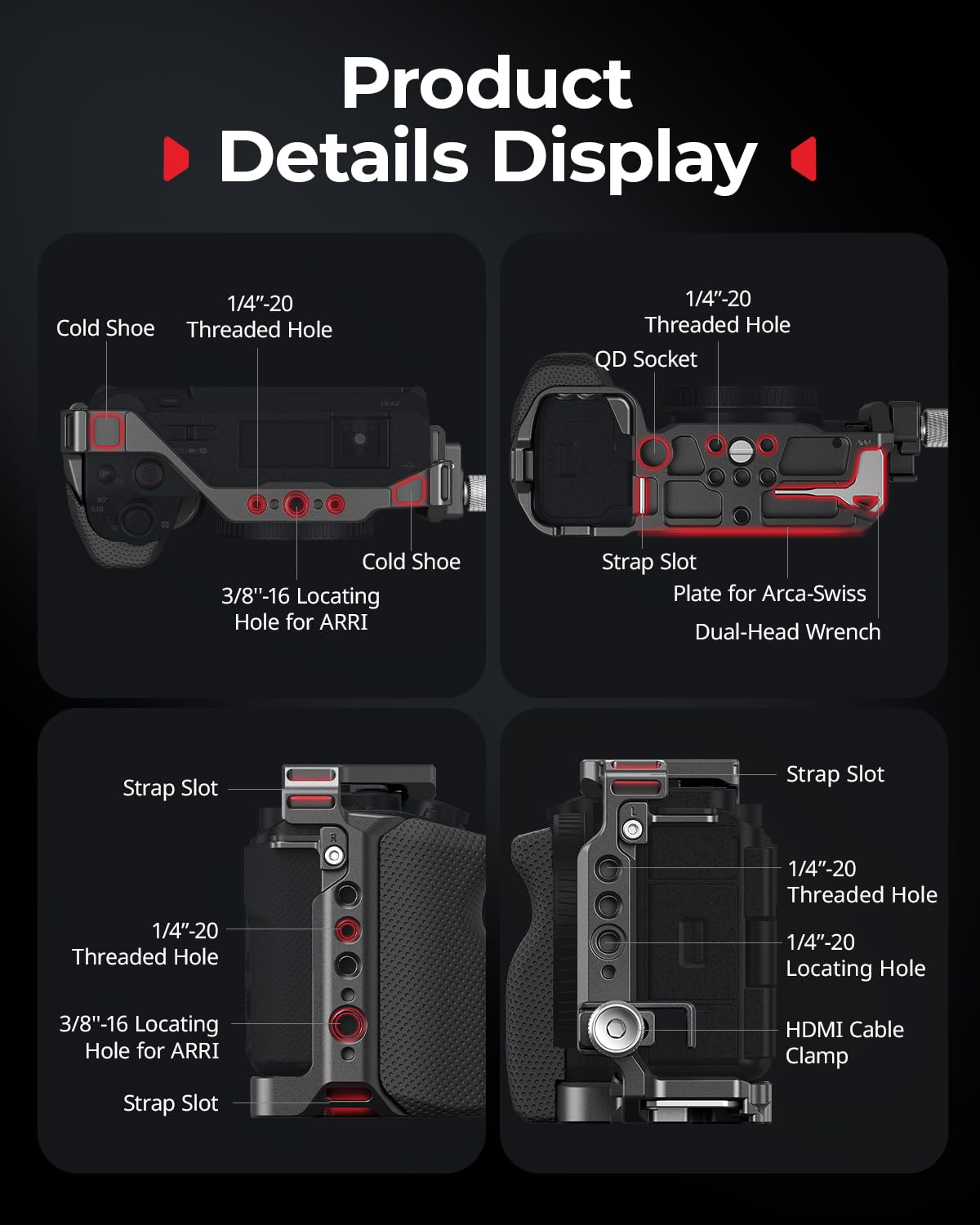Amazon.com : SmallRig ZV-E1 Cage Kit with Silicone Grip and Cable
