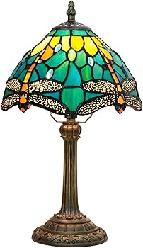 Amazon.co.jp: ティファニースタイルのステンドグラステーブルランプ