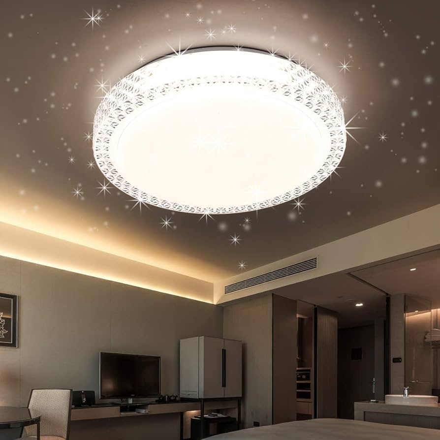 Amazon.co.jp : LED シーリングライト 星空効果 30W 無段階調光調色