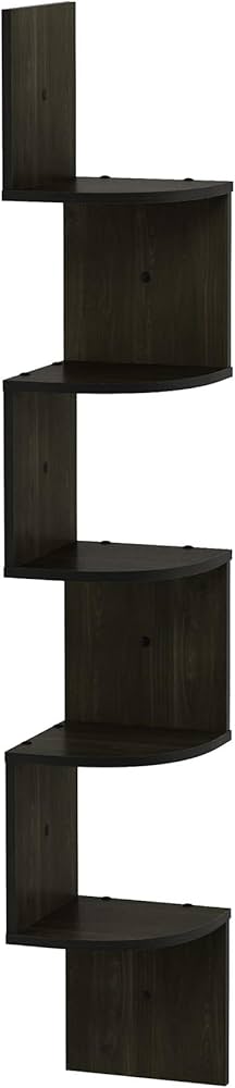 Amazon｜フリノ(Furinno) コーナーシェルフ ロッシ エスプレッソ 5段