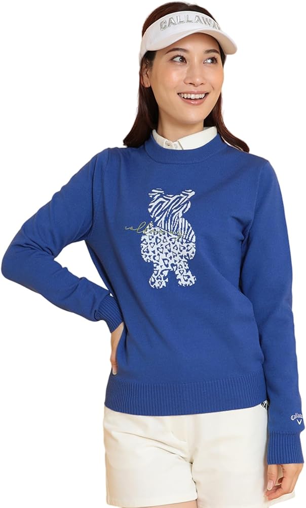Amazon | [キャロウェイ] レディース クルーネックニット (ベア