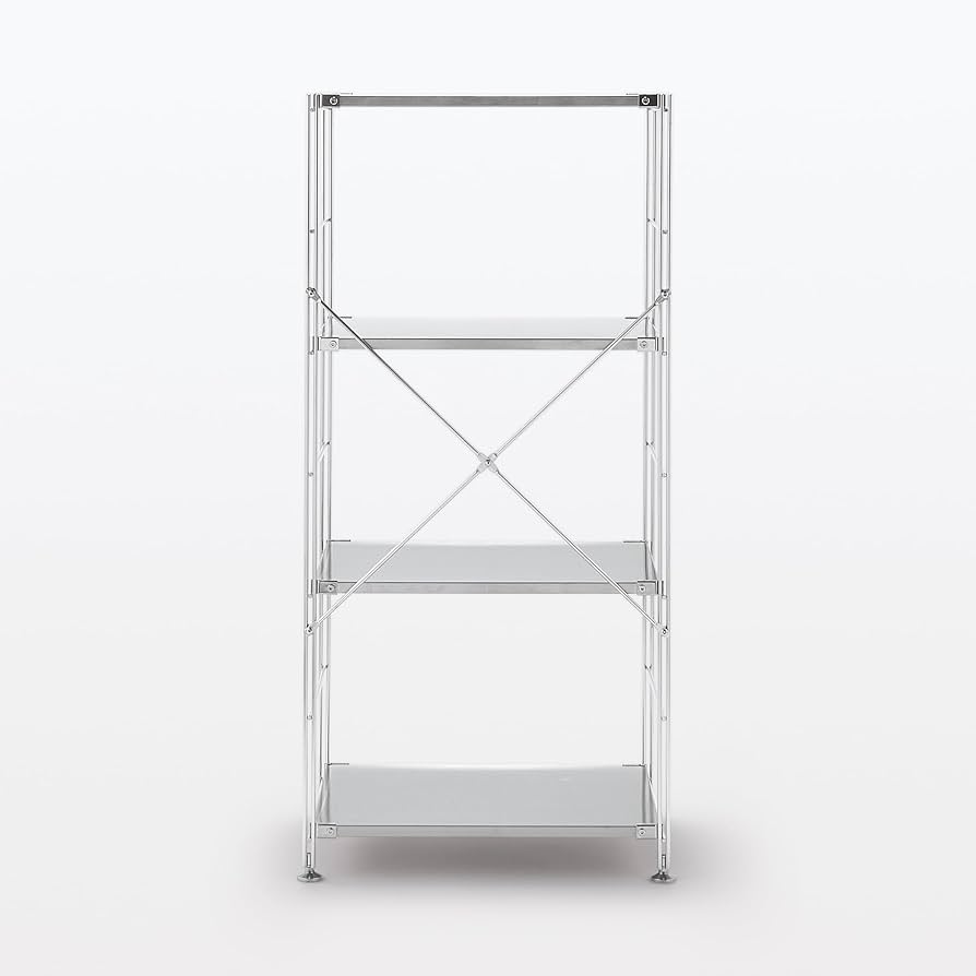 Amazon｜無印良品 ステンレスユニットシェルフ・ステンレス棚セット 中