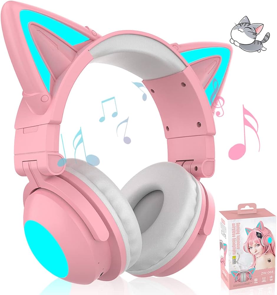 Amazon.co.jp: GHDVOP ヘッドホン Bluetooth5.0 猫耳ヘッドホン 猫耳