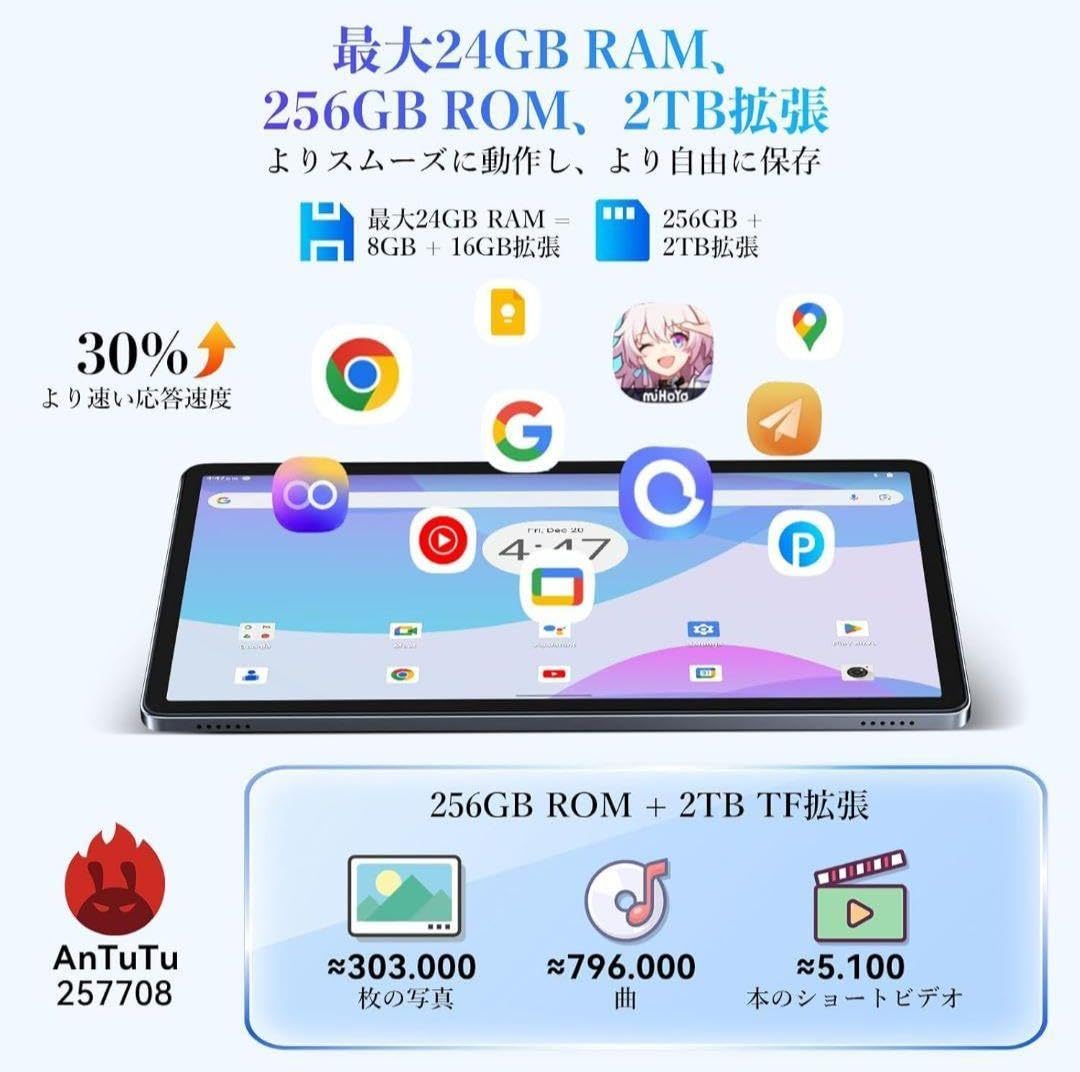 Amazon.co.jp: Tabwee W90 Android15 タブレット 11インチ 2TB : おもちゃ