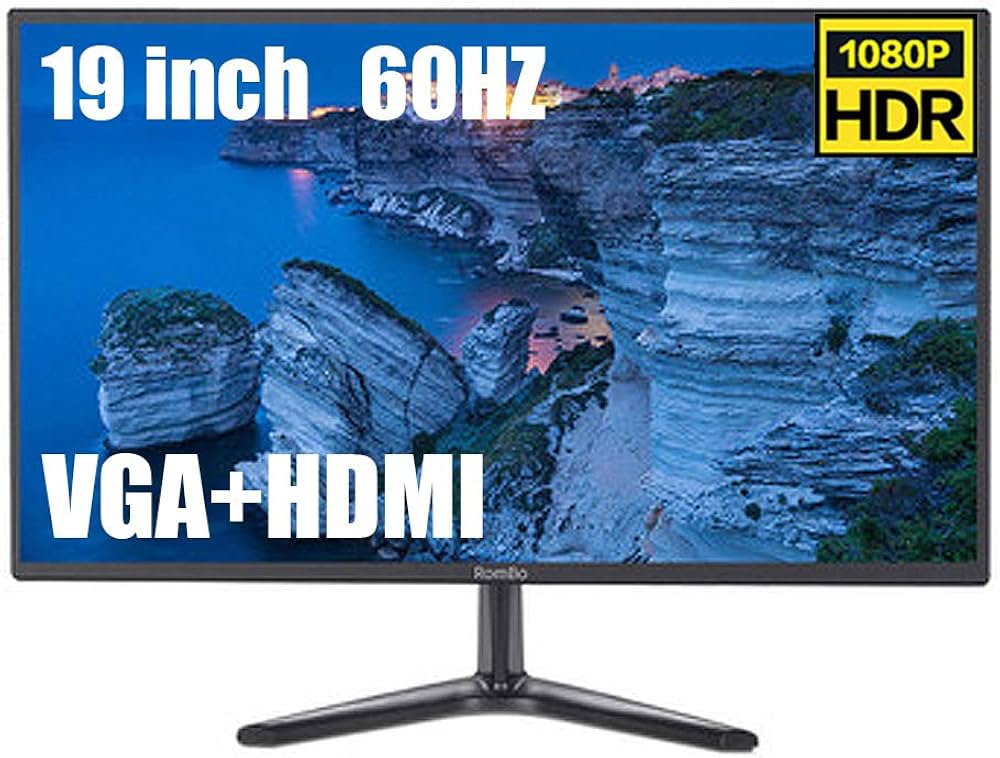 Amazon.co.jp: 19インチFHDゲームモニター、HDMIおよびVGA、（1920 x