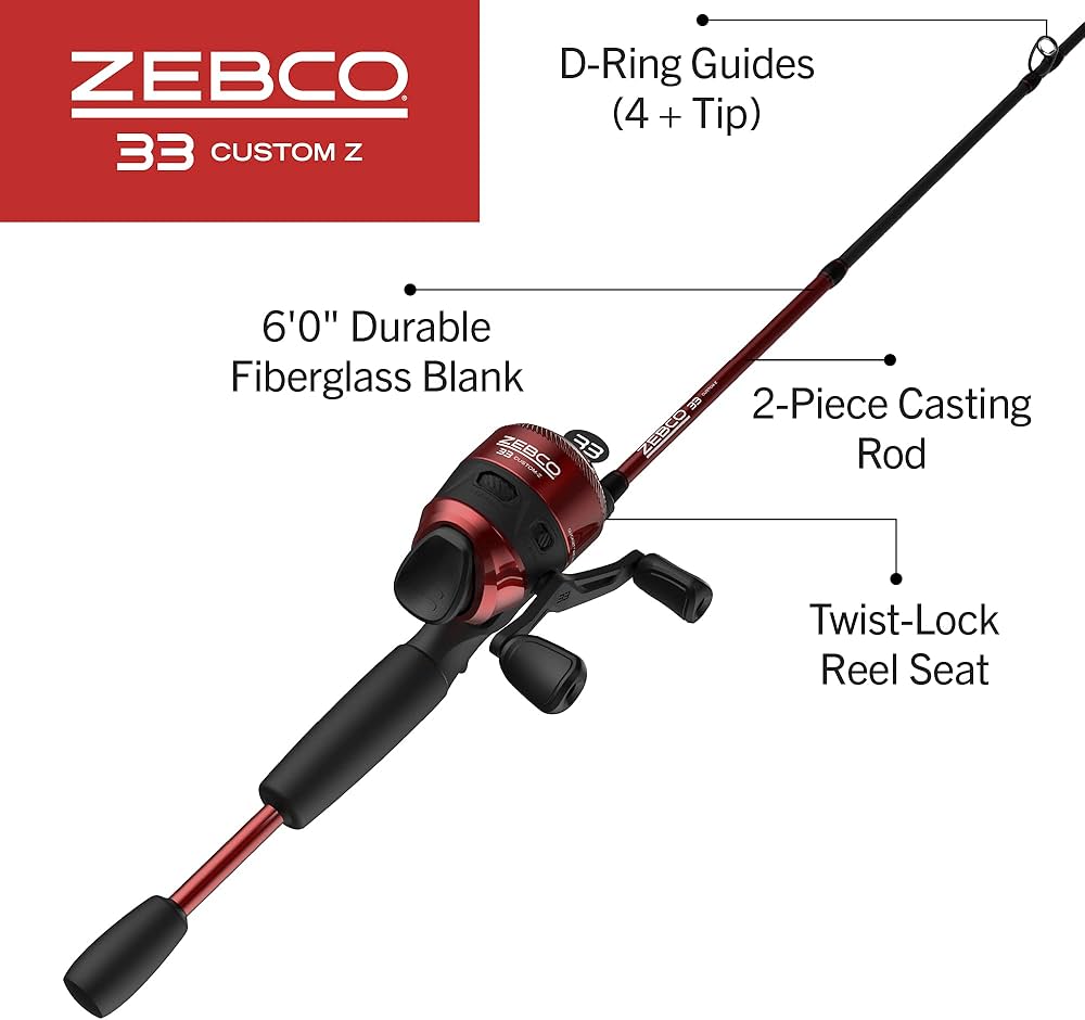 Amazon.co.jp: Zebco 33 カスタム Z スピンキャストリールと釣り竿