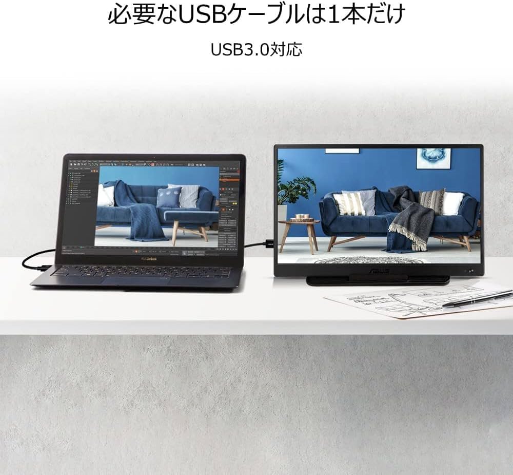 Amazon.co.jp: ASUS モバイルモニター ZenScreen MB165B 15.6インチ/HD