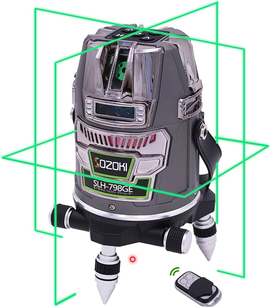 Amazon | SOZOKI グリーンレーザー墨出し器 フルライン 電子整準 SLH