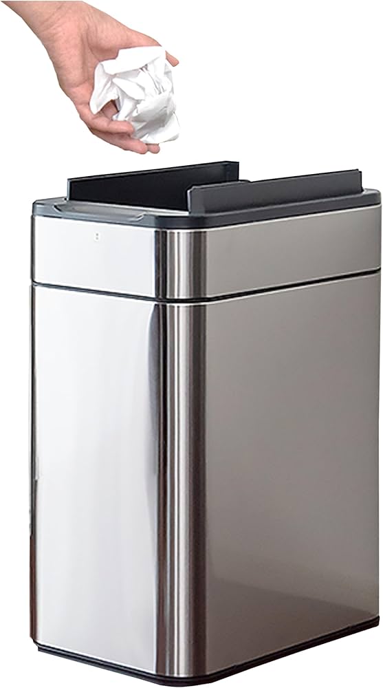 Amazon｜ottostyle.jp 人感センサー 中央開閉式 ステンレスごみ箱 ゴミ