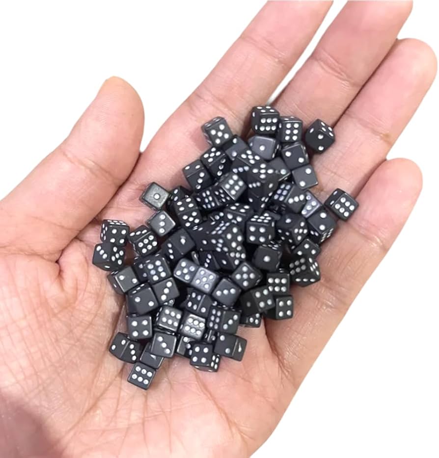 Amazon.com: 100PCS Mini dice Solid Black Super Small Assorted 1/5