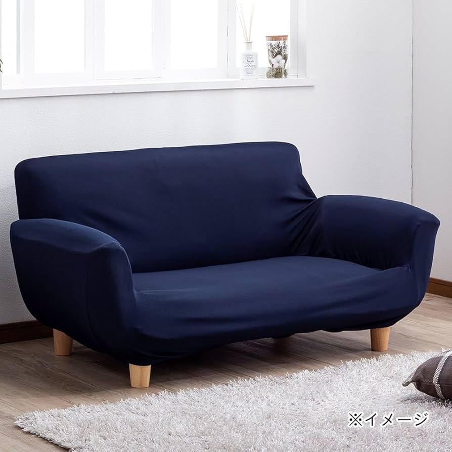 Amazon｜カインズ(CAINZ) 洗えるソファカバー レクト ネイビー 2人用