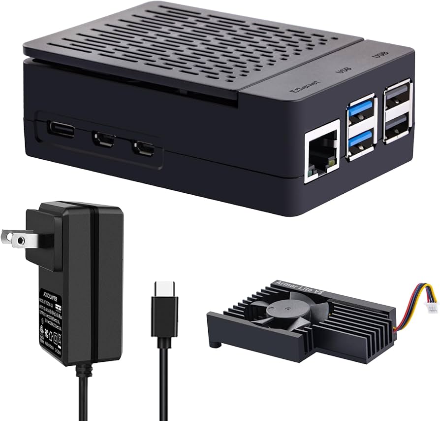 Amazon.co.jp: GeeekPi Raspberry Pi 5用ケース 27W PD電源アダプター