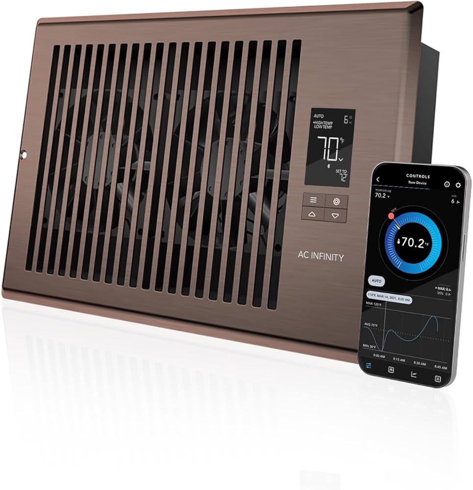 Amazon.com: AC Infinity AIRTAP T6 Bronze, Register Booster Fan for