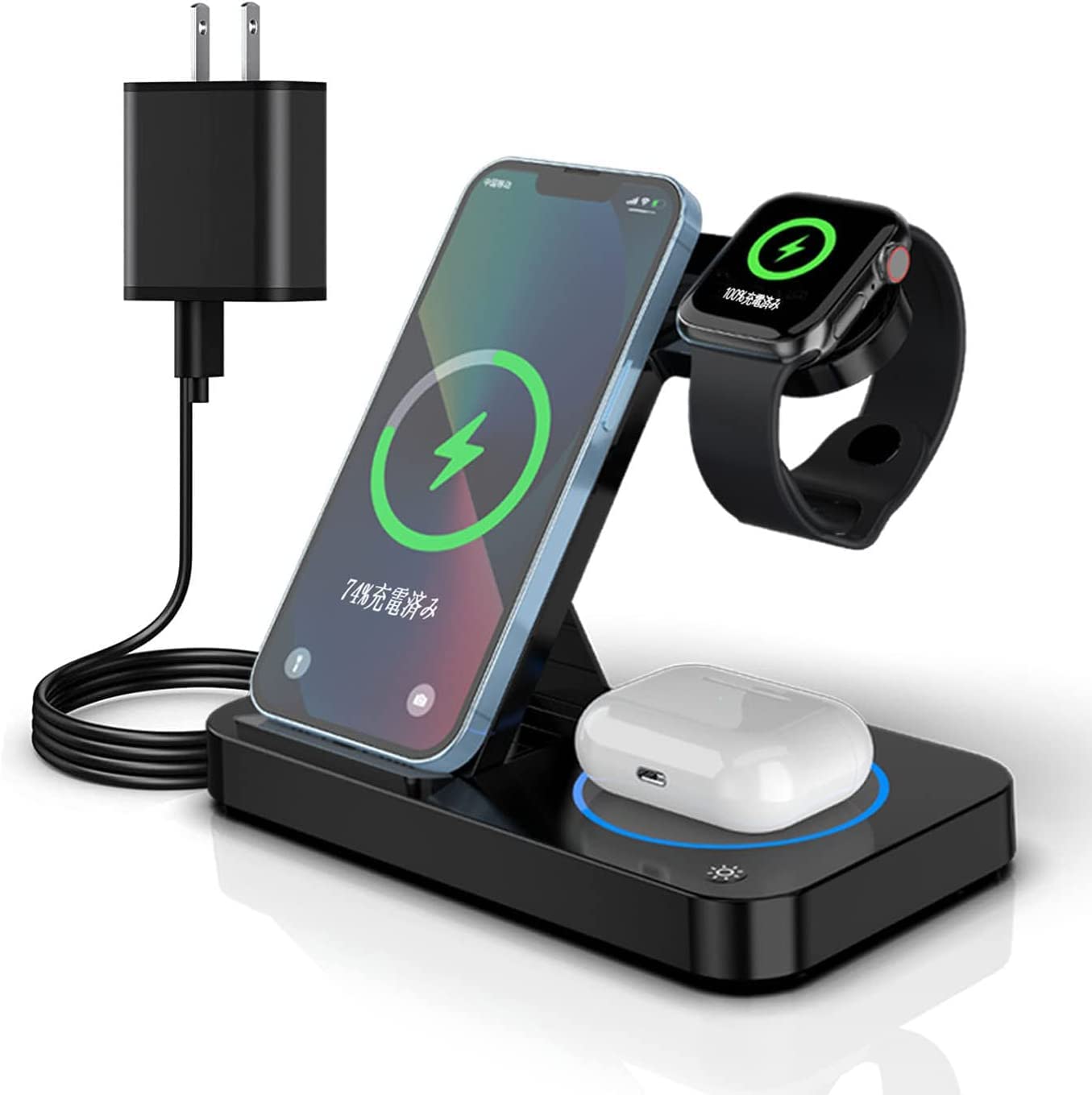 Amazon.co.jp: ワイヤレス充電器 apple watch 充電器 3in1 15W急速充電