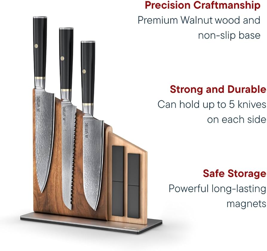 Amazon.com: Yatoshi Knives Magnetic Kitchen Knife Block Set