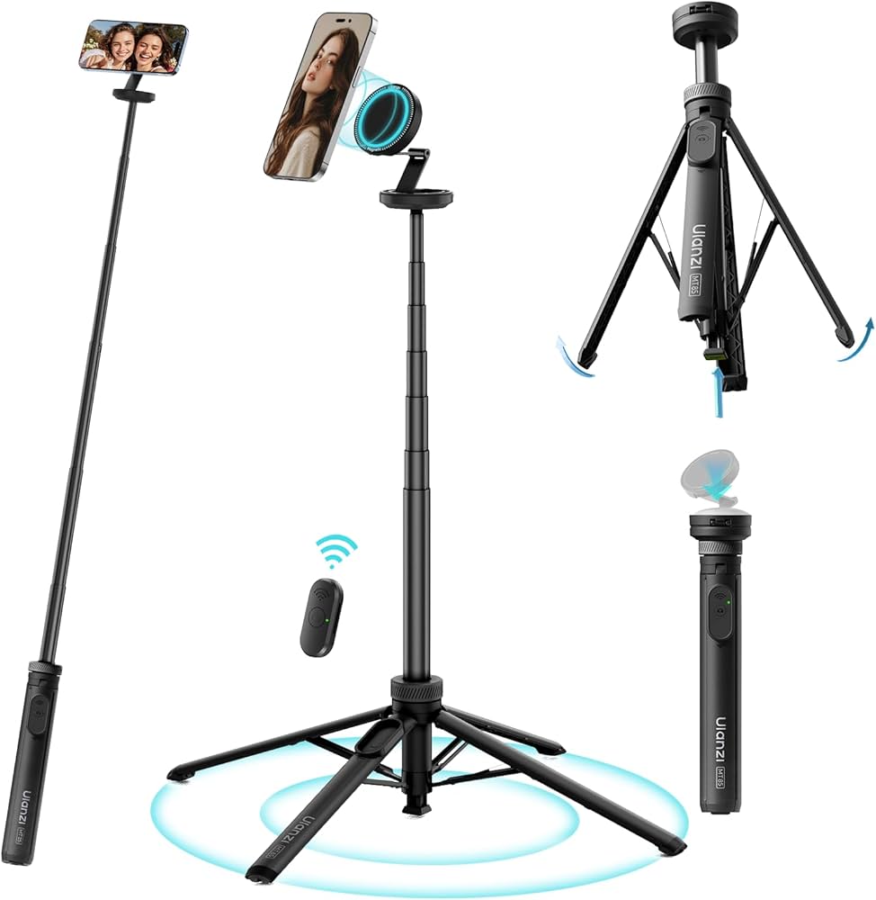 Amazon | Ulanzi MT-85 自撮り棒 スマホ三脚 四脚安定モデル Magasfe