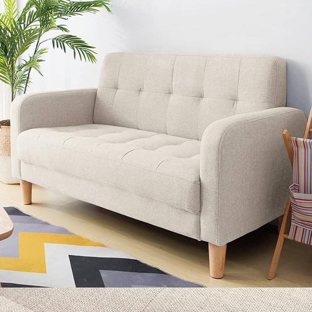 Amazon｜オーエスジェイ(OSJ) ソファー 2人掛け 肘付き 天然木脚 幅約