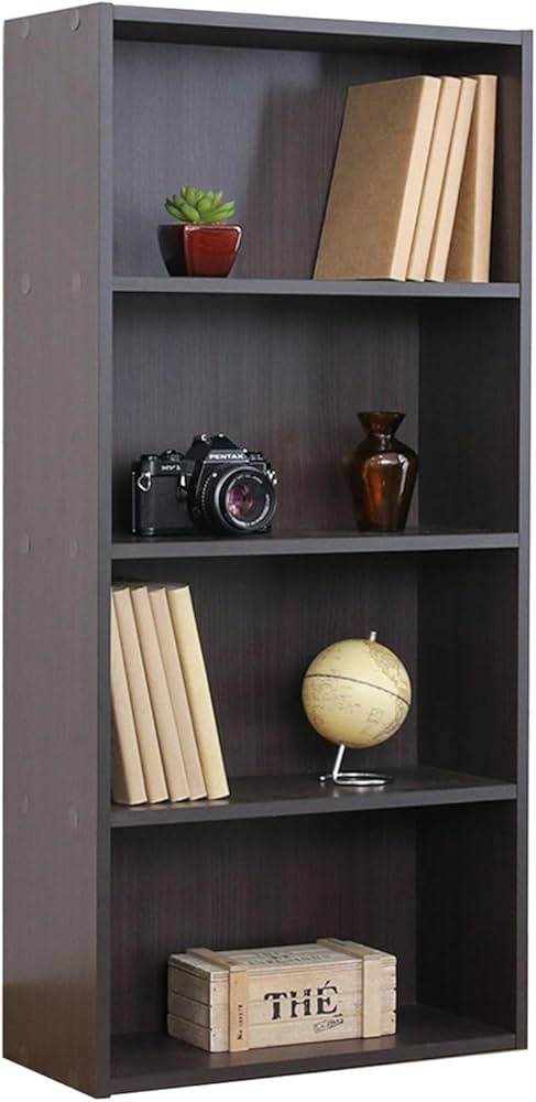 Amazon｜不二貿易 リビング収納 本棚 4段 幅41.8×奥行18.5×高さ89cm