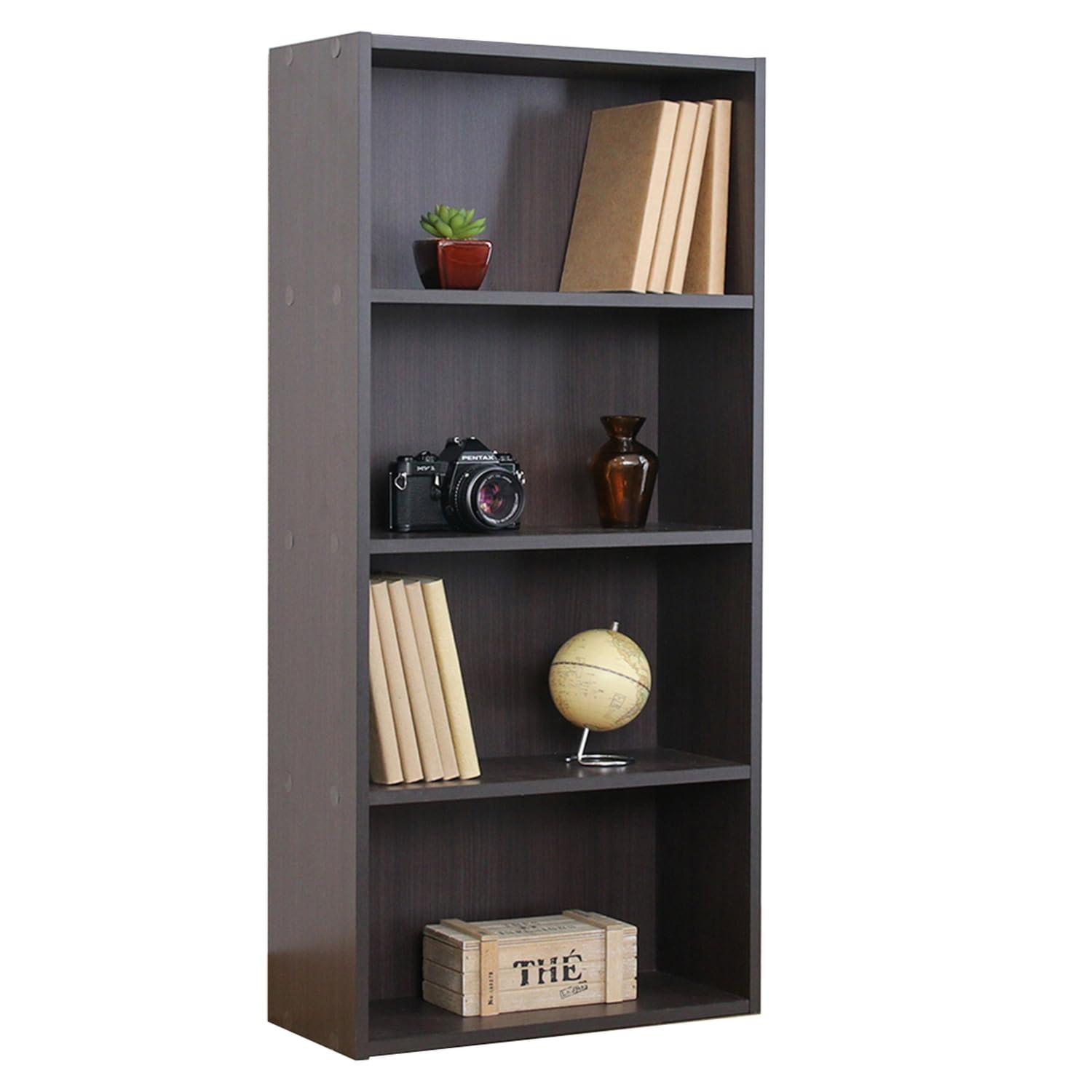 Amazon｜不二貿易 リビング収納 本棚 4段 幅41.8×奥行18.5×高さ89cm