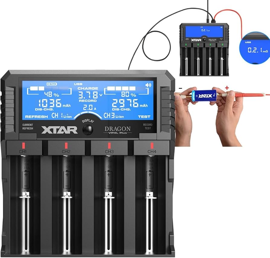 Amazon | XTAR DRAGON VP4L Plus（VP4 Plusの リチウム充電器 高機能