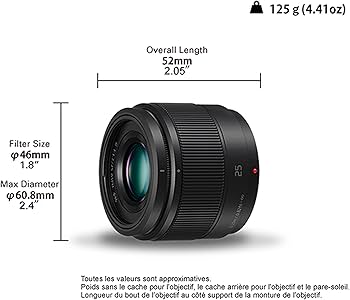 Amazon.com : Panasonic Lumix 25mm F1.7 | H-H025E-K Prime Lens