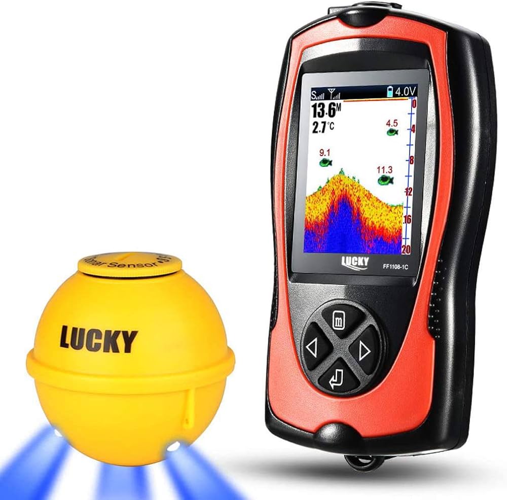 Amazon | LUCKYLAKER ワイヤレス 魚群探知機 ポータブル 魚探 バス