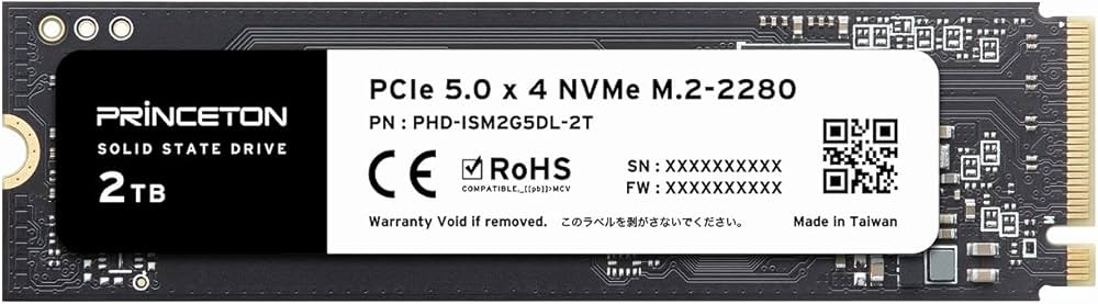 Amazon.co.jp: Princeton M.2 PCIe 5.0x4 NVMe Internal SSD (2TB) PHD