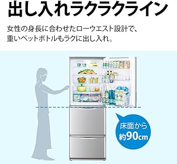 Amazon.co.jp: シャープ SHARP 冷蔵庫 SJ-W356J-S 350L 幅60.0cm