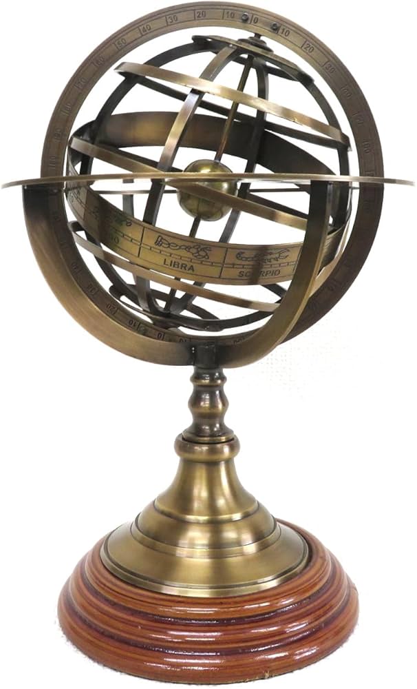 Amazon.co.jp: ブラス製 アーミラリースフィア 天球儀 高さ28.5cm