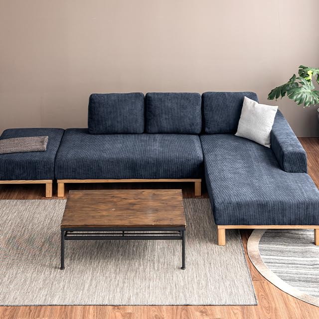 Amazon.co.jp: モダンデコ カウチソファー コーデュロイ 3人掛け