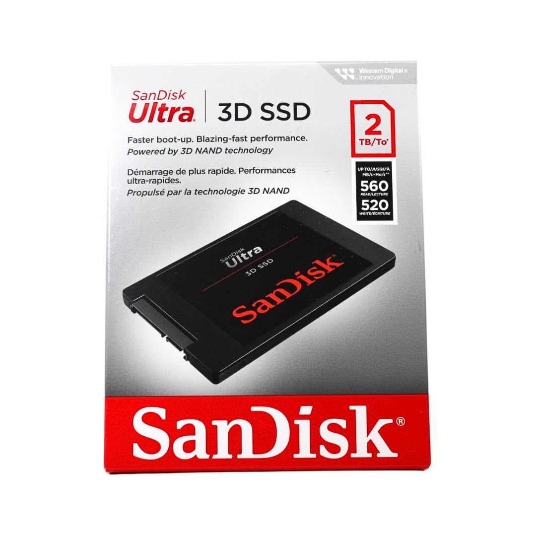 SanDisk Ultra 3D NAND 2TB Internal SSD - SATA III 6 Gb/s, 2.5 Inch