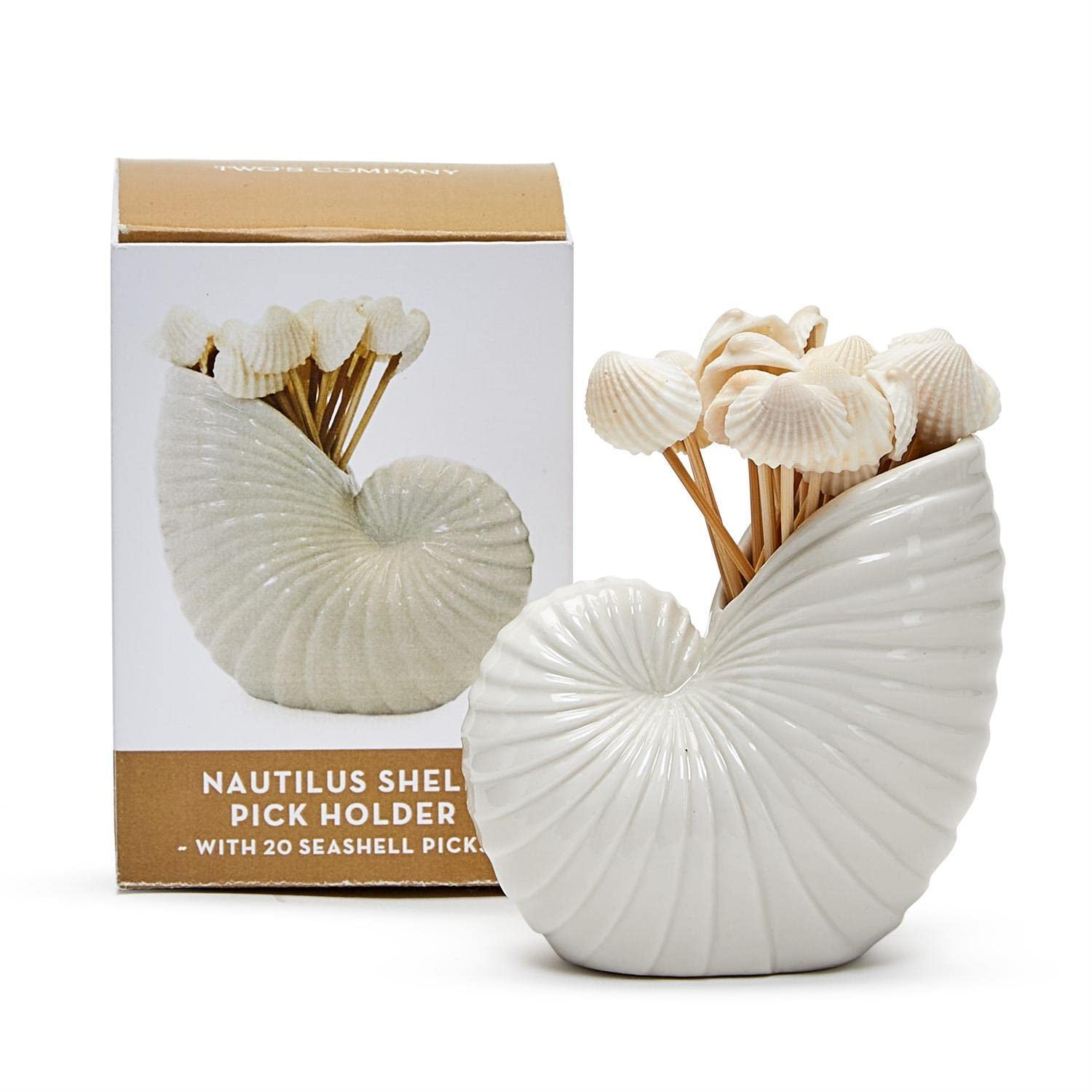Amazon.com: Two's Company Inc.Nautilus Shell with 20 Seashell