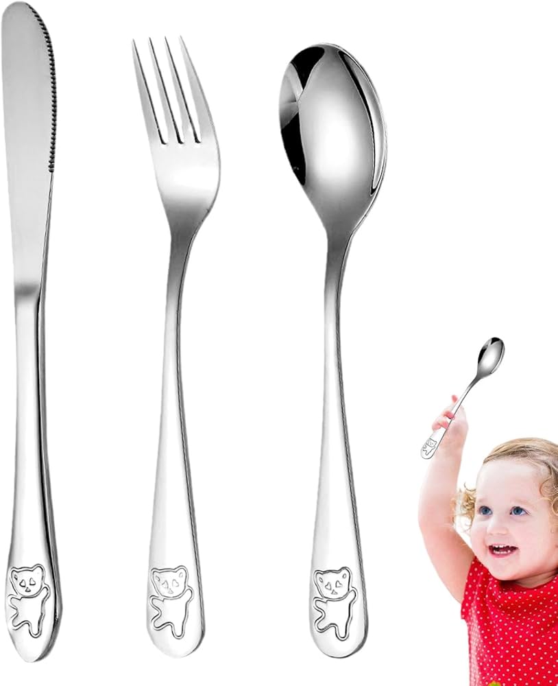 Amazon | キッズスプーンフォークセット、幼児用銀器セット | キッズ