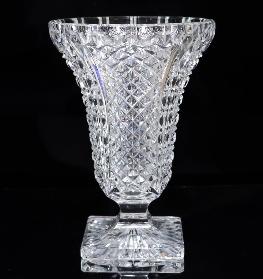 オールド・バカラ 31cm ディアマン・ピエーリー ブルー被せ装飾 大型花瓶