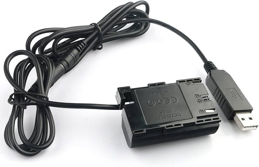 Amazon.com : DR-E6 DC Coupler LP-E6 LP-E6N Dummy Battery ACK-E6