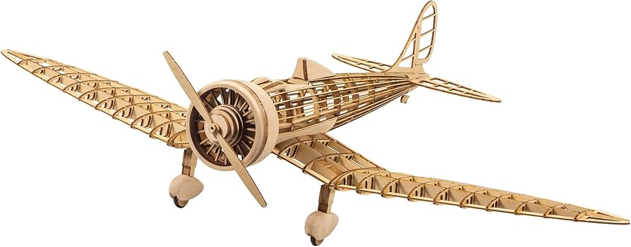 Amazon | Viloga 3D 木製パズル 飛行機 1:31 KA-14 戦闘機、レーザー