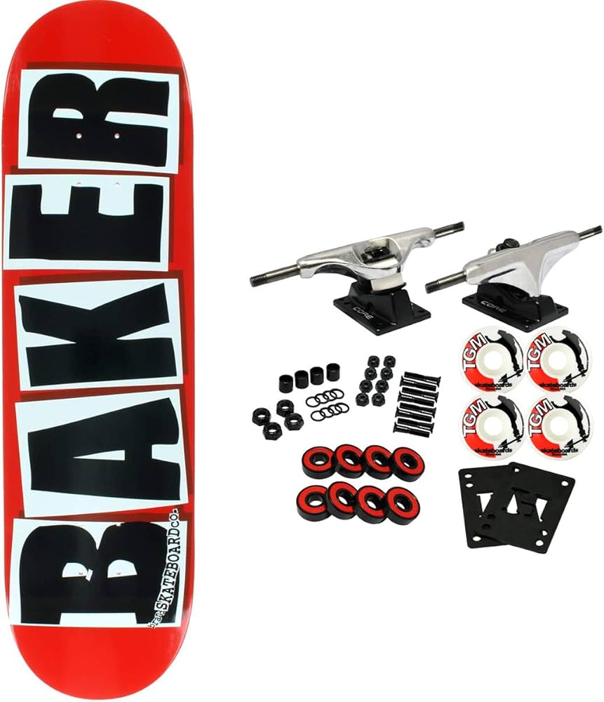 Amazon.com : Baker Skateboard Complete Brand Logo Red/Black 7.88