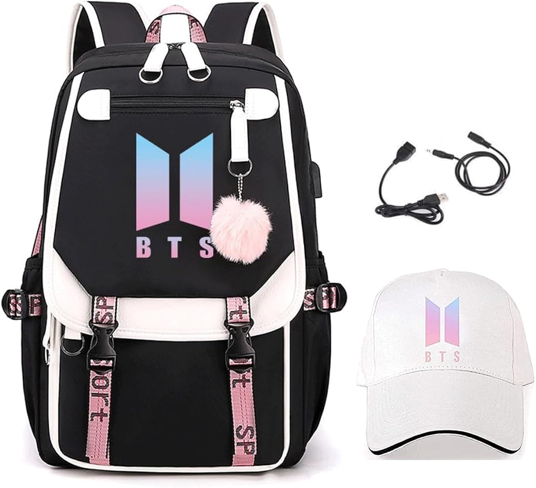 Amazon.com: 通用 BTS Backpack, Kpop Casual Backpack Black Laptop