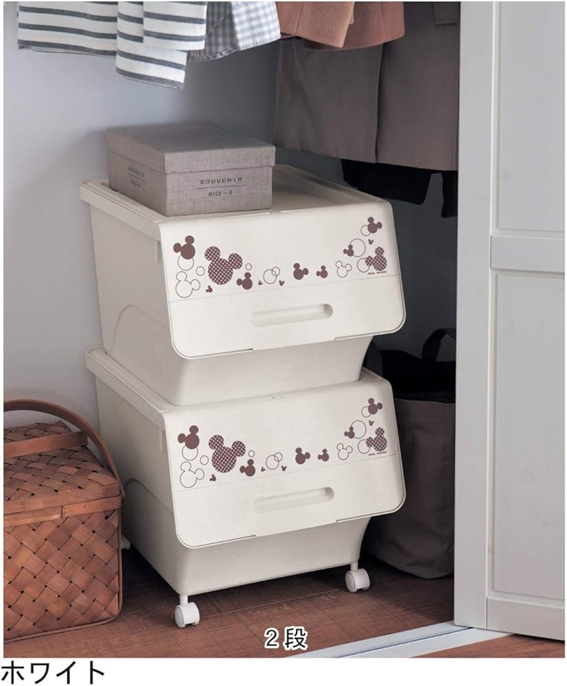 Amazon｜[ベルメゾン] ディズニー 収納ケース キャスター付き ふたつき