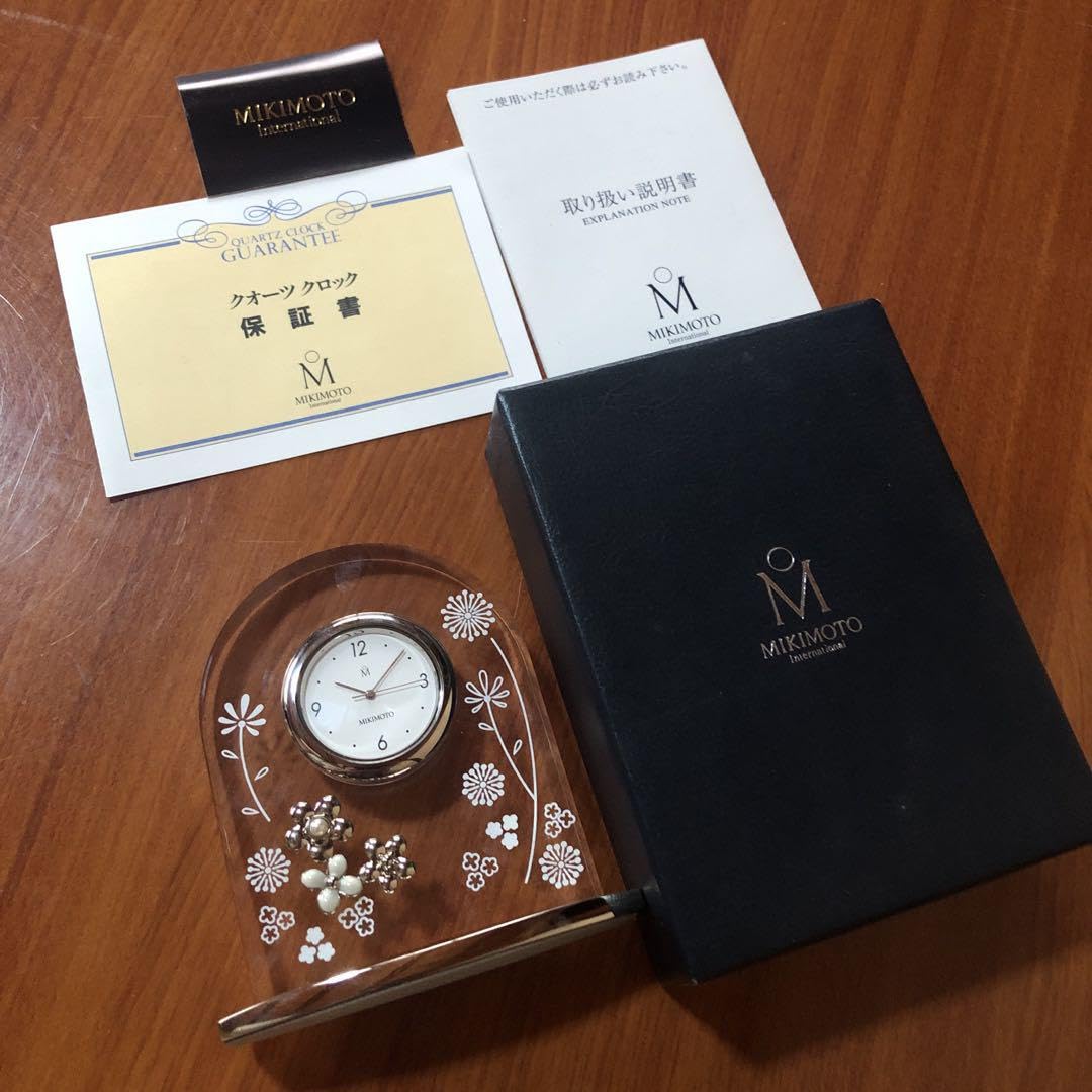 Amazon.co.jp: ミキモト 置時計 クォーツ クロック 真珠 パール 時計