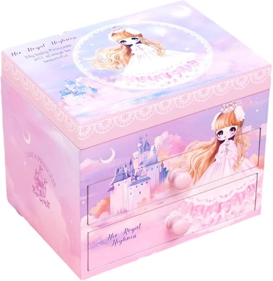 Amazon | 木製 子供用 オルゴール付 アクセサリー ケース ジュエリー