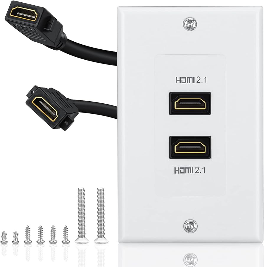 Amazon.com: HDMI 2.1 Wall Plate(2 Port), ELECTOP 8K HDMI Wall