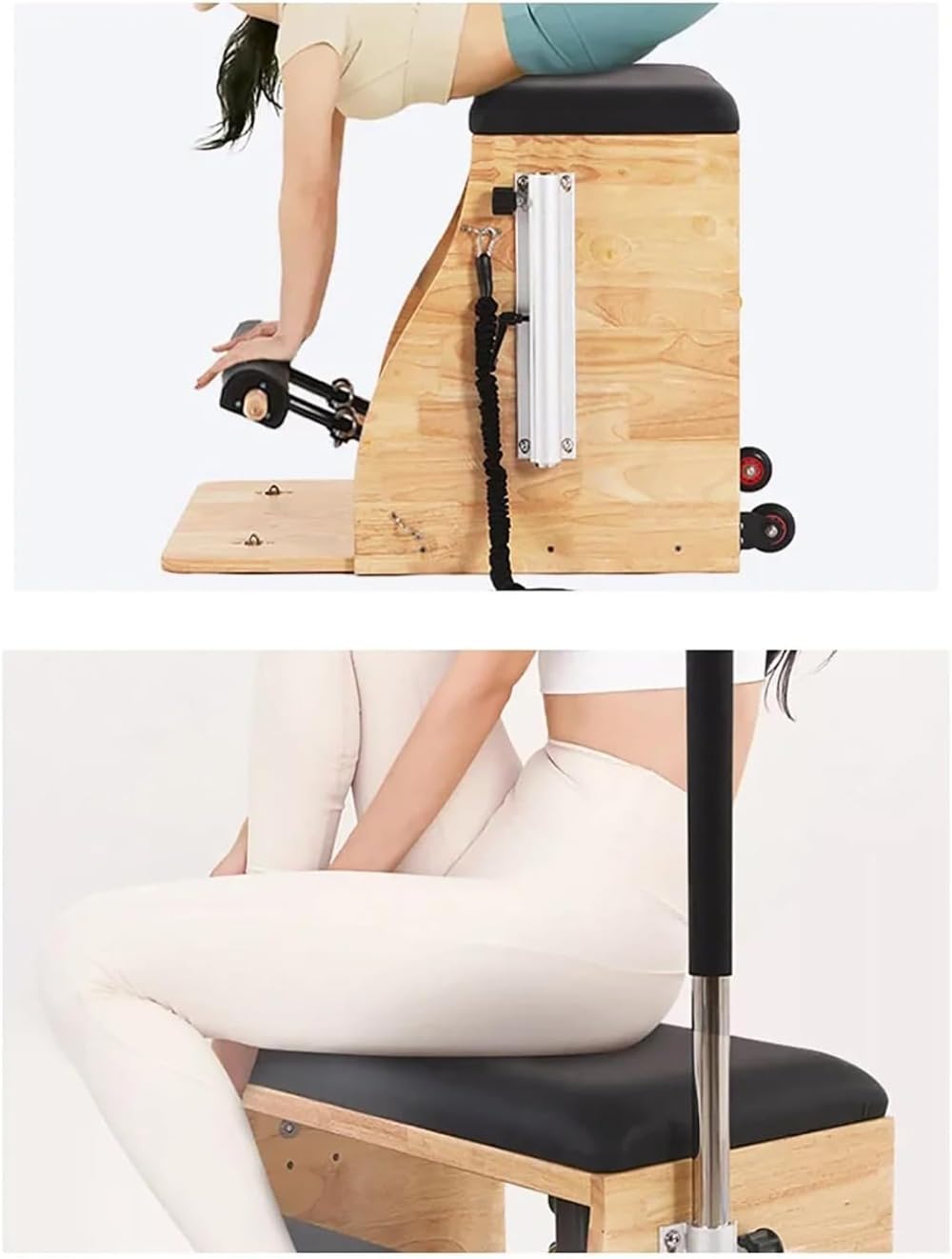 Amazon.co.jp: Hubiuyo ピラティスチェア、ハンドル付きスプリット