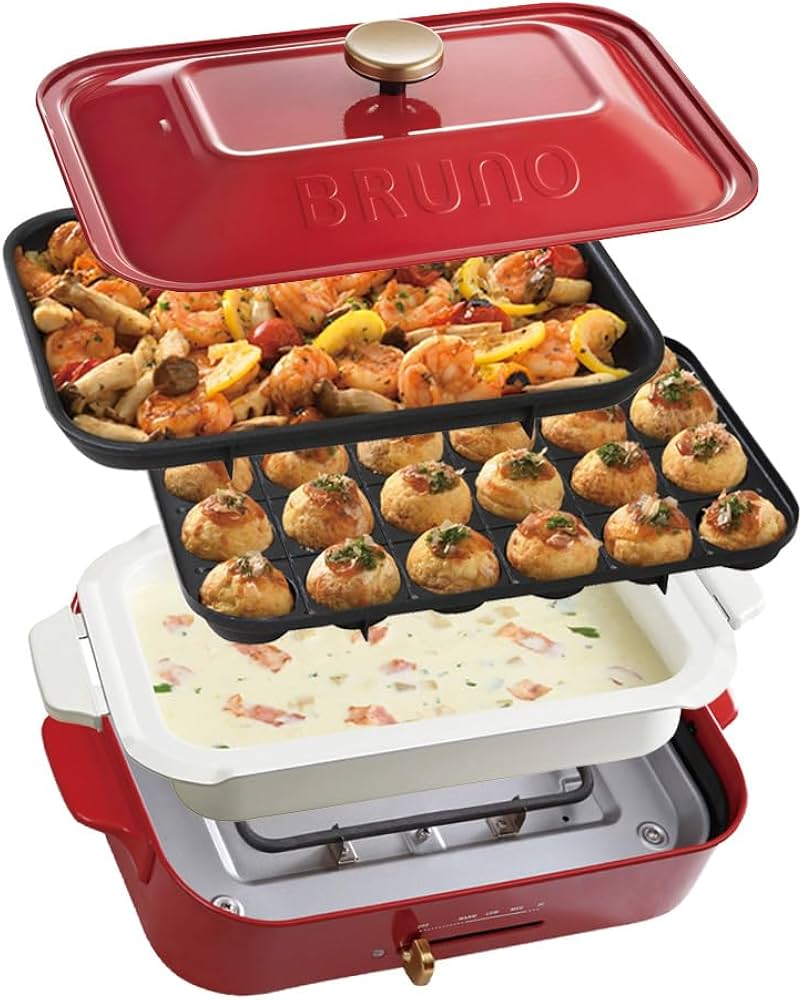 Amazon | BRUNO ブルーノ コンパクトホットプレート 本体 プレート3種