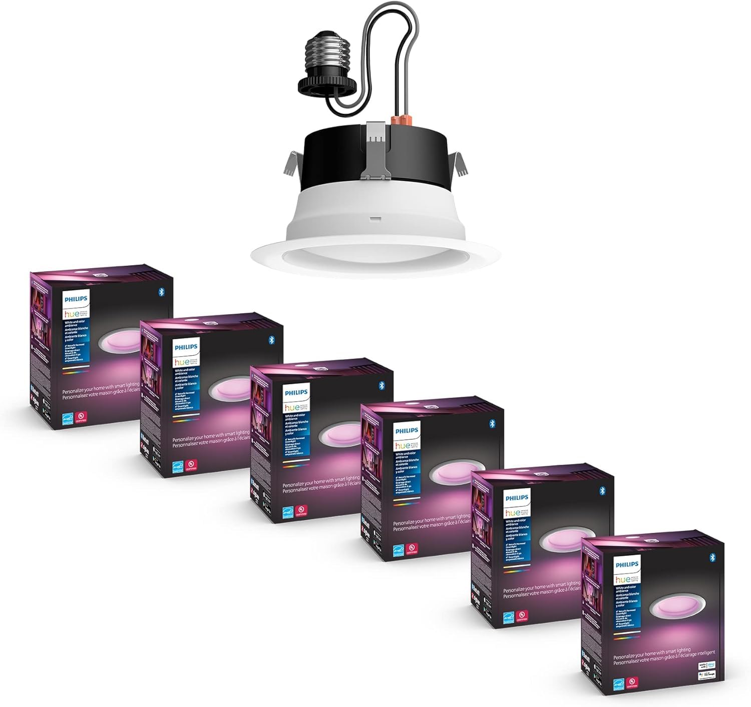 Philips Hue Smart 4 Inch LED Downlights, Color-Changing Recessed