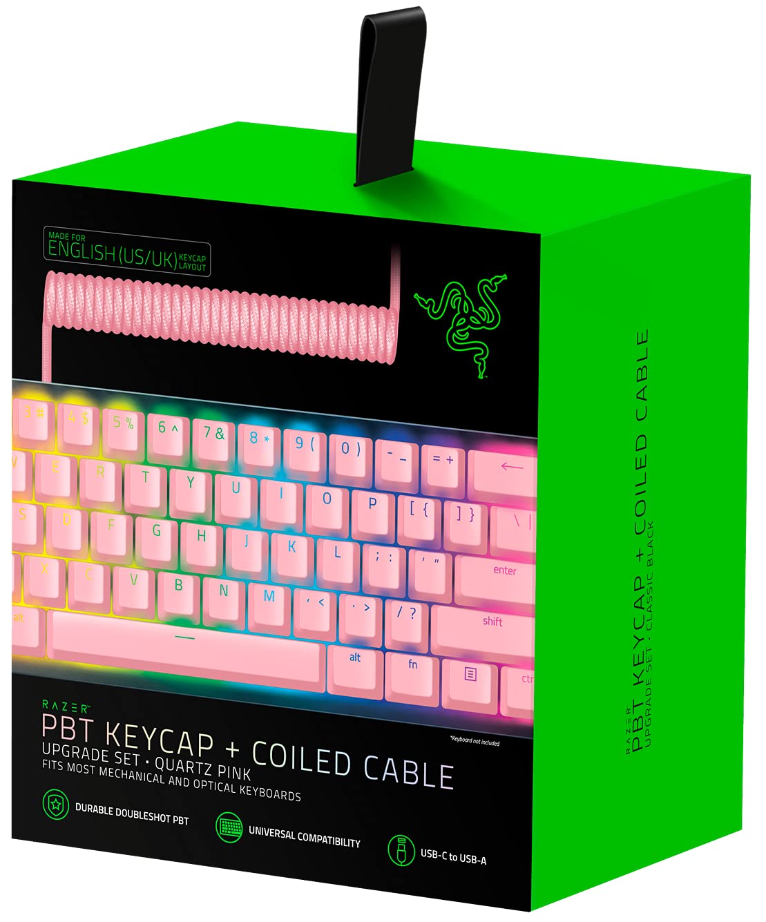 Amazon.co.jp: Razer PBT Keycap + Coiled Cable Upgrade Set (Quartz